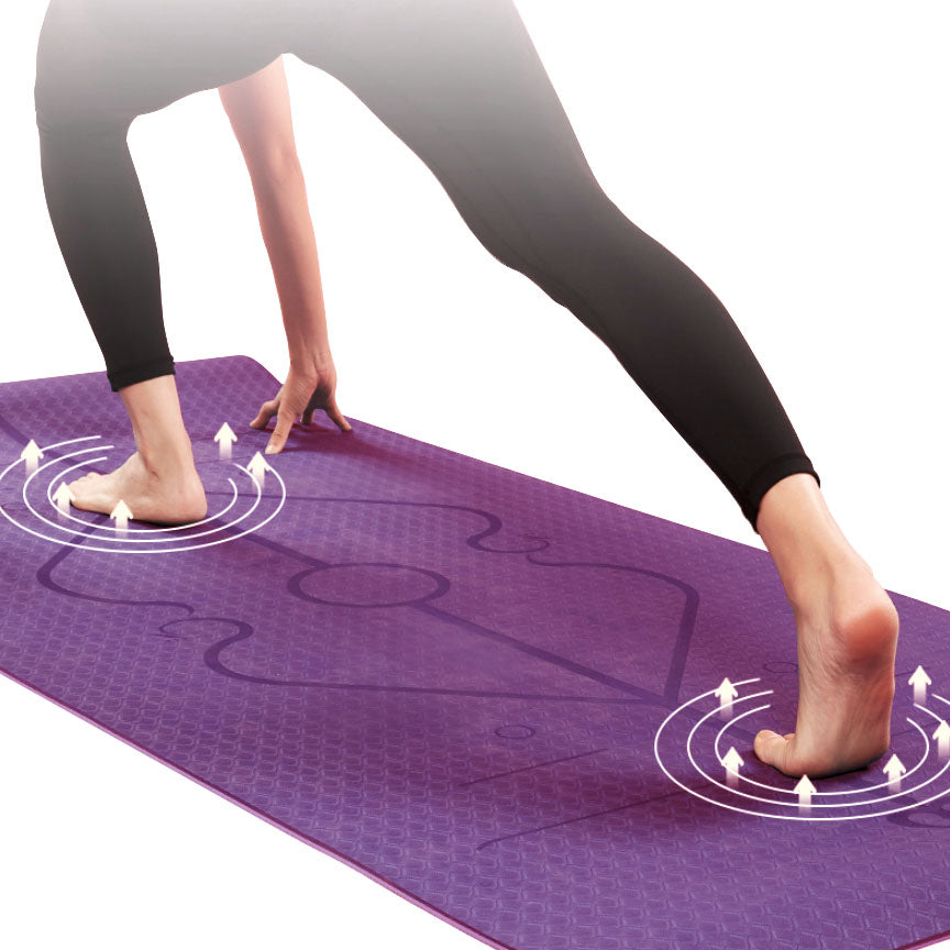 Body Coach™ Best Non-Slip Eco-Friendly Yoga Mat - Pink Tribe - Purple-Pink