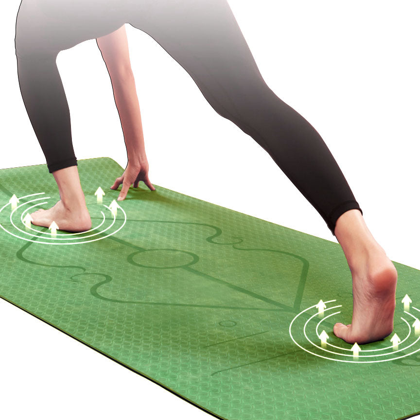 Body Coach™ Best Non-Slip Eco-Friendly Yoga Mat - Young Forest - Green-Black